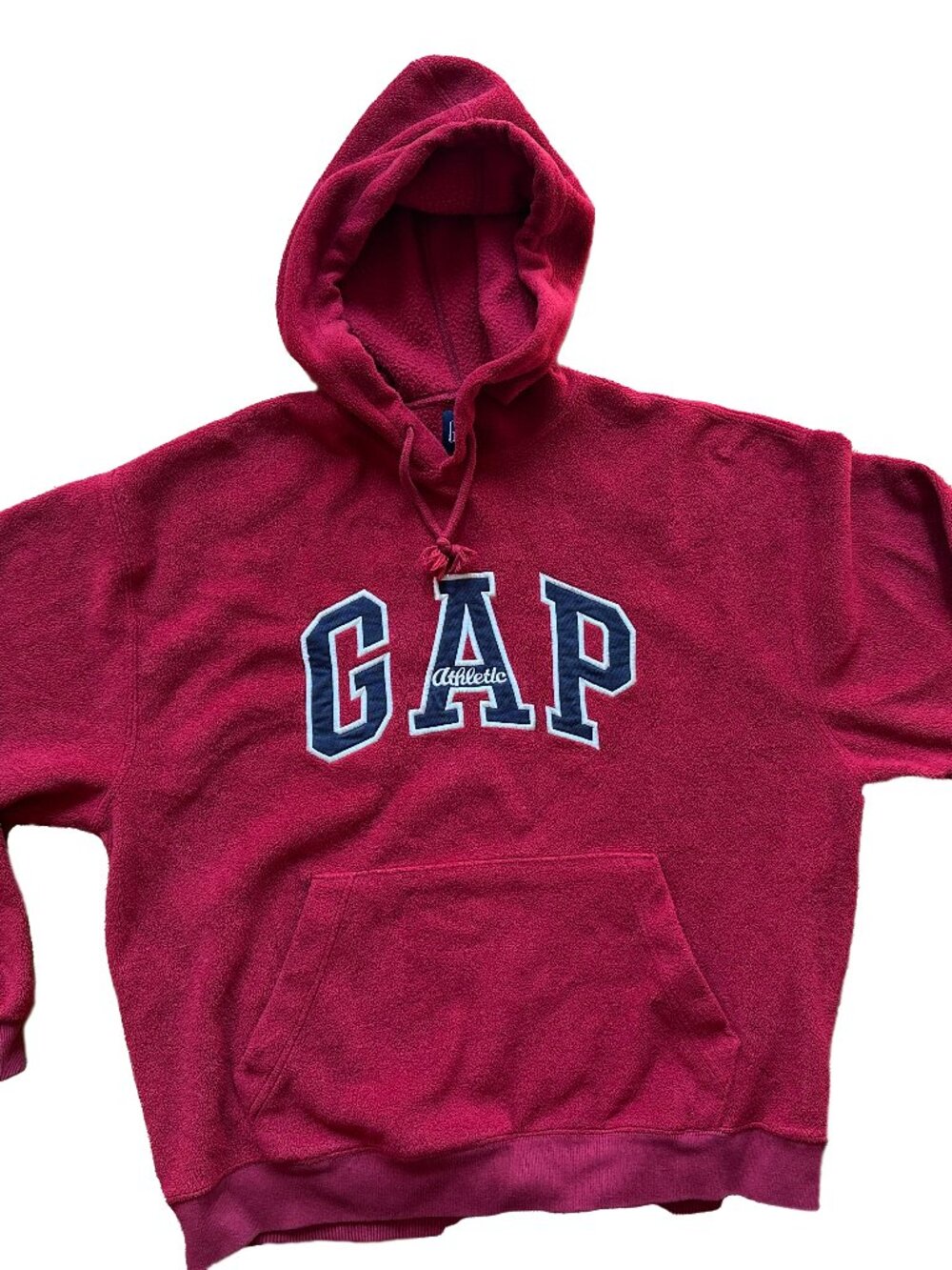 Vintage GAP fleece pullover red hoodie sweatshirt w/arch logo size M